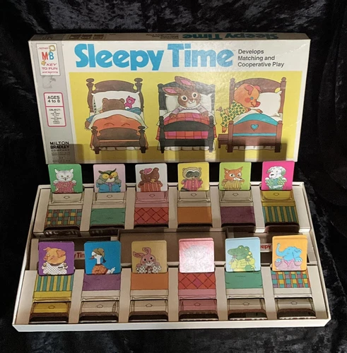 RARE Vtg 1974 Milton Bradley SLEEPY TIME Matching Board Game Complete In Box
