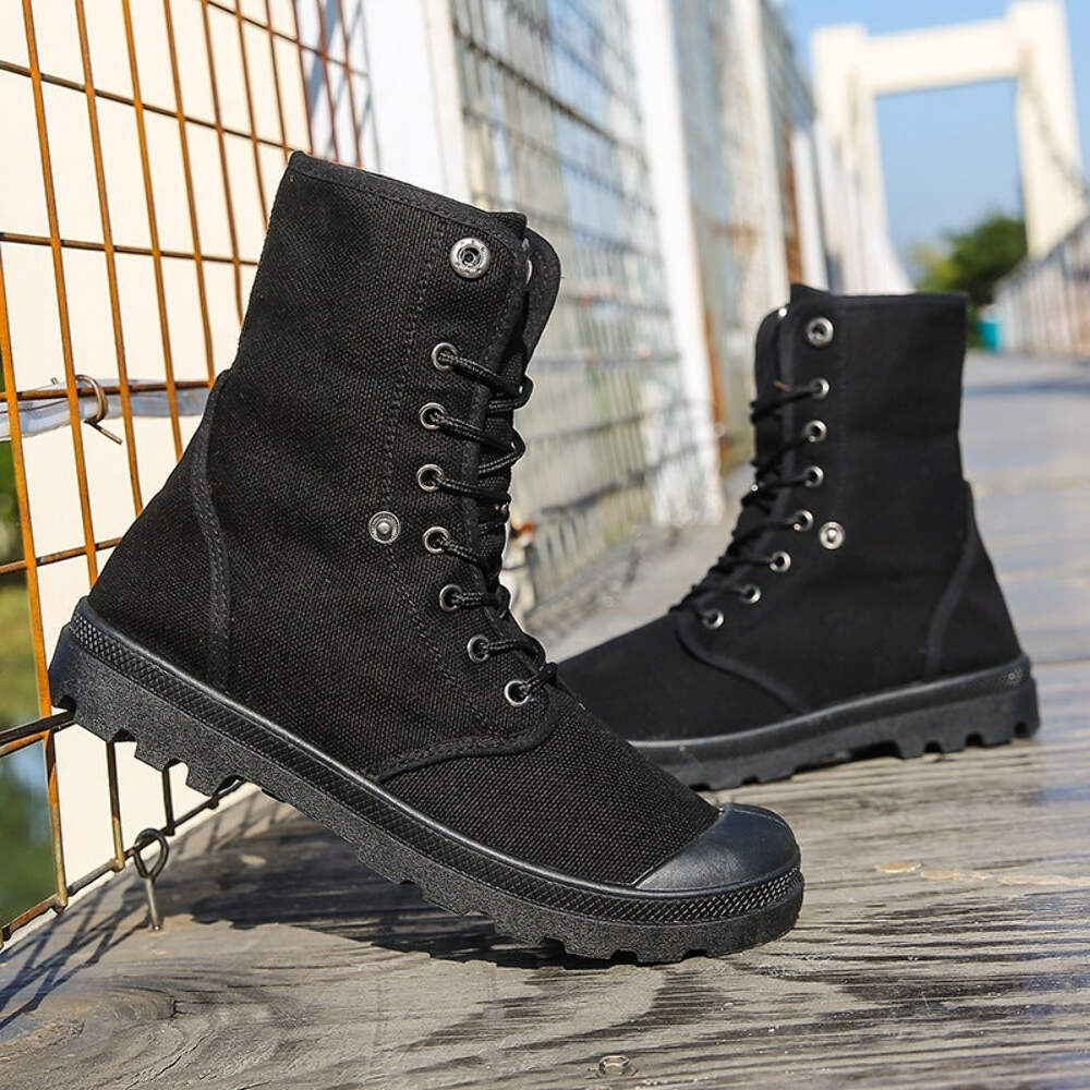 High Top Canvas Shoes Platform Flanging Fashionable Sports Shoes Front Lace-Up N