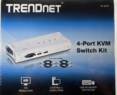 TRENDnet  TK (TK-407K) 4-Ports External KVM switch USB Brand New Factory Sealed