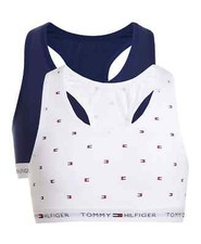 Tommy HilfigerYouth Girls 2-Pack Cropped Bras Navy/White S (6-7)
