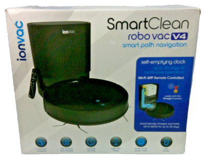 IONVAC SMARTCLEAN ROBO VAC V4 SMART PATH NAVIGATION Wi-Fi APP & REMOTE