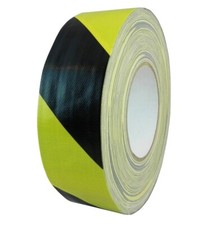 Hazard/Striped Duct Tape Black/Yellow Synthetic Adhesive
