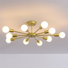 Modern Sputnik Chandelier 10-Lights Semi Flush Mount Ceiling Light Living Room