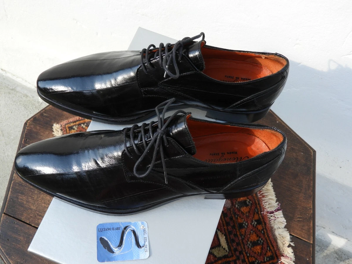 ITALIAN MADE LUCIANO ILARI GENT S LEATHER EEL SKIN SHOES EUR 43
