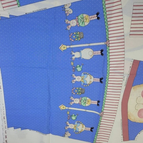 Daisy Kingdom Clothesline Bunny Jumper Panel 1 Fabric Panel Cut & Sew Uncut - Picture 7 of 16