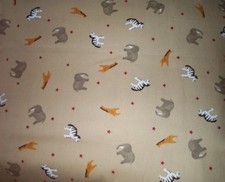 SALE Tossed Animals Fabric - nursery, quilting, children - 4yds - 4.00/yd