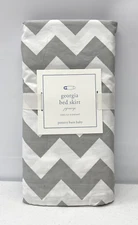 NEW Pottery Barn KIDS BABY Chevron Crib Skirt~Gray
