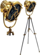 Collectable Nautical Brass Finish Spotlight Searchlight Studio Tripod Floor Lamp