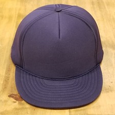 Vintage Blank Hat Cap Snapback Blue Nissin Full Foam Trucker 80s 90s Rope NOS