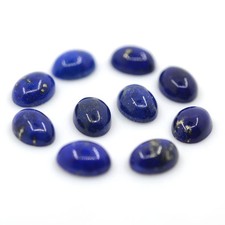 g2056 10 pcs of 8mm lapis gemstone flatback oval cab cabochon
