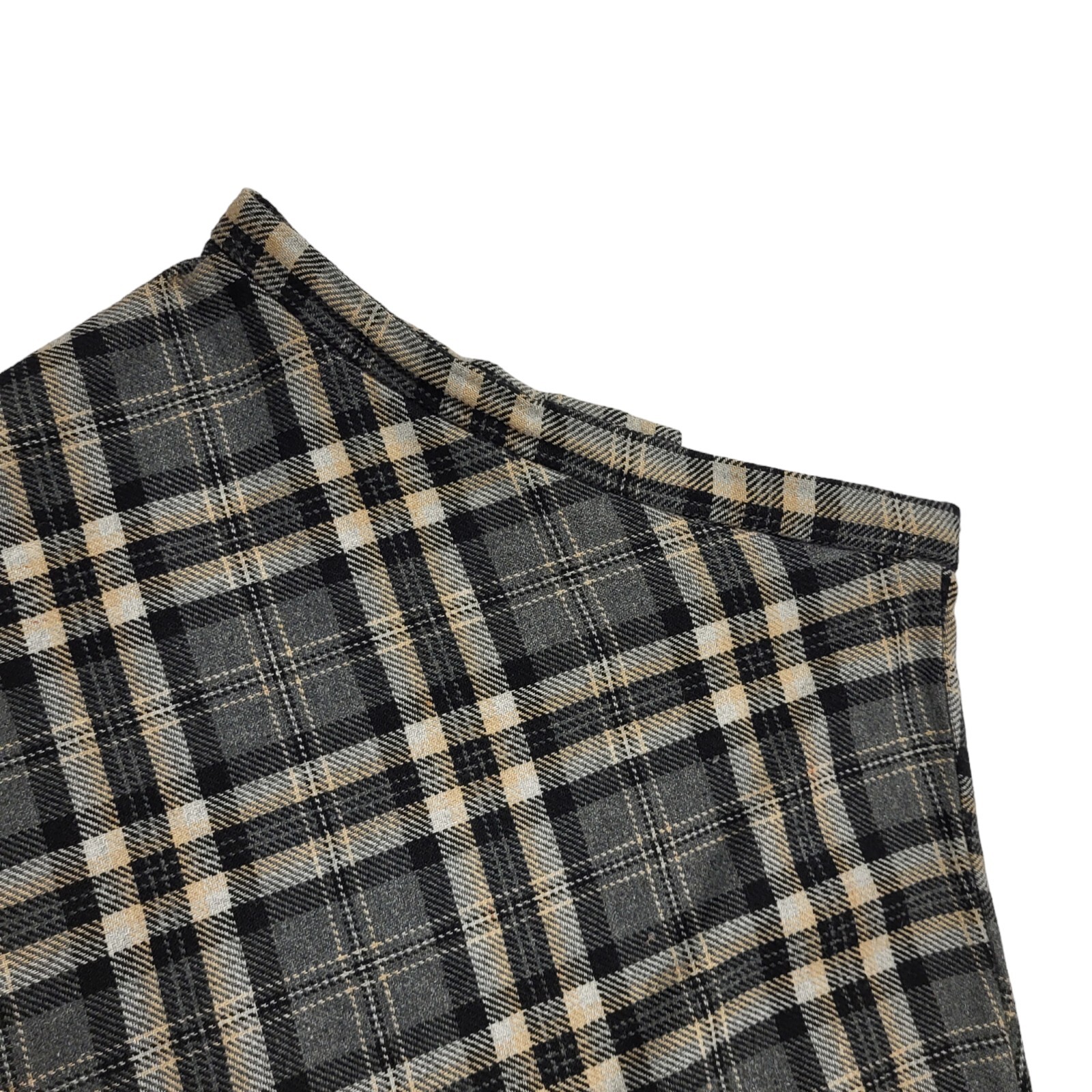 Keynote 70s Vintage Grey & Black Check Mini Skirt Women's Size 6 W24 image 2