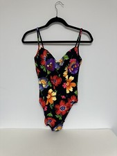 Vintage Swimsuit Illusions By Cole Size 10 90s Floral One piece
