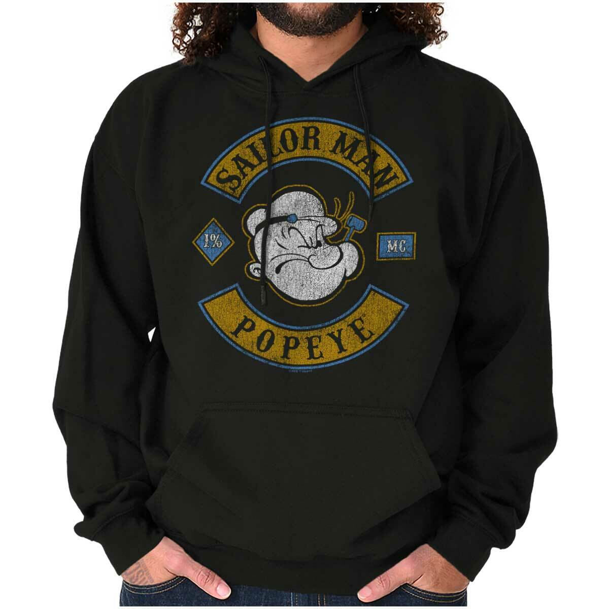 DESCENDANT×POPEYE 813 Pullover Shirt-2 Popeye Sailor Man Vintage Nautical Cartoon Hoodie Hooded