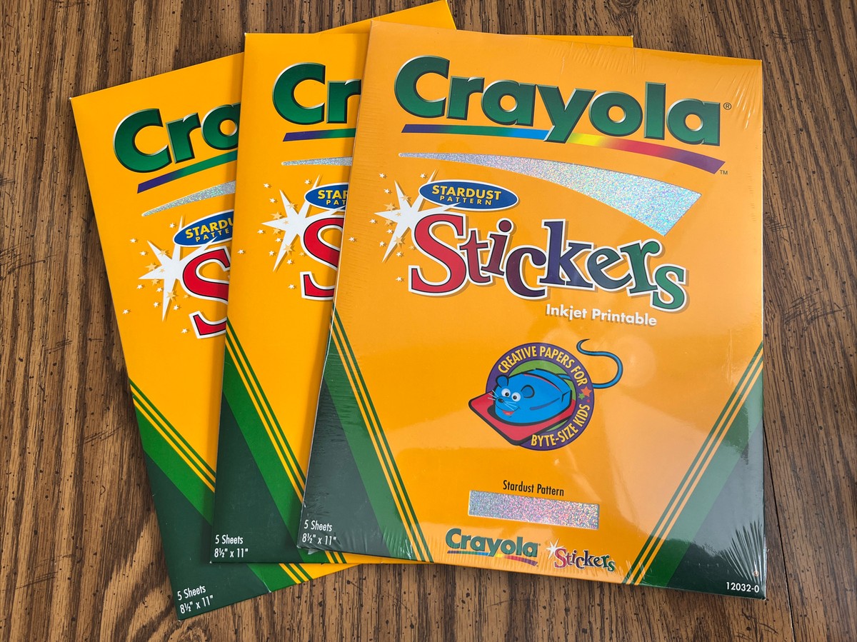 Crayola Stardust Sparkle Pattern Sticker 16 Sheets Inkjet Printable 8.5x11 | eBay