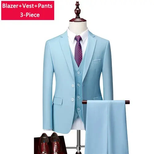 ( Sakko + Weste + Hose ) Boutique Herren Anzug 3-teiliges Set Bräutigam Brautkleid - Bild 31 von 52