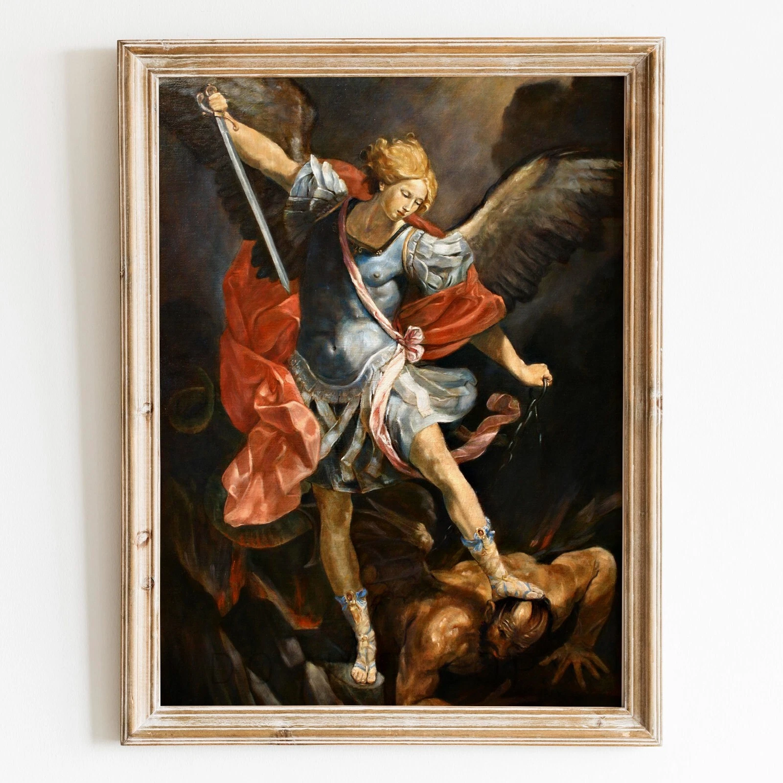 The Archangel Michael Defeating Satan Christian Jesus God Wall Art Poster Print
Opens in a new windo