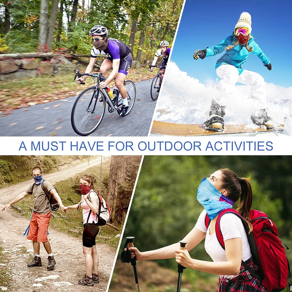 Paquete de 6 pasamontañas elásticos para el cuello, mascarilla y bandana versáti - Image 3 of 4