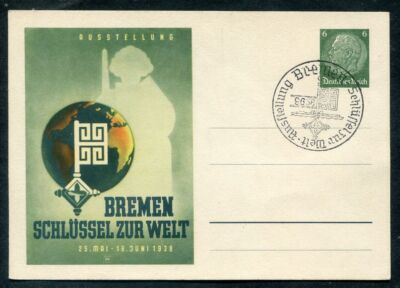 DR-3rd Reich 1938 Bremen Key For World Exhibition Blank Stamped (AA5376
