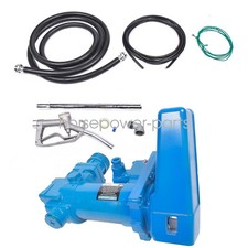 Blue 12V 20GPM Fuel Transfer Pump w/Nozzle Kit Transfer of Gasoline Diesel