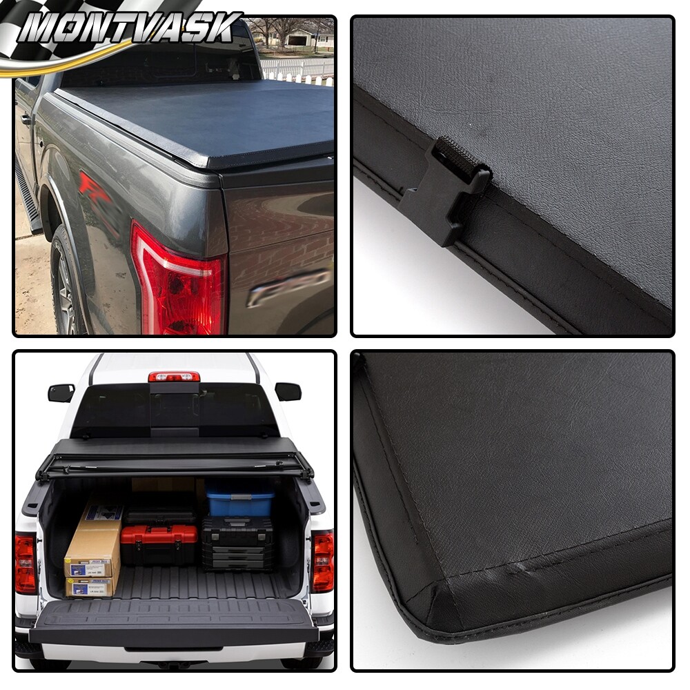 New Fit For 20042008 Ford F150 F150 8ft Long Bed FourFold Soft Tonneau Cover eBay