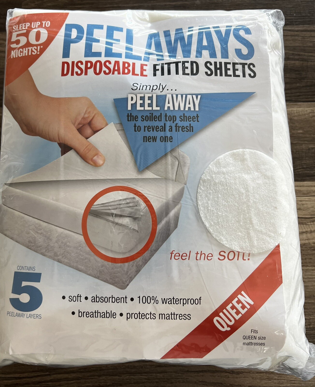 PEELAWAYS Disposable Fitted Bed Sheets Mattress Pad Protector 100