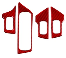 Red Real Carbon Fiber Window Lift Switch Panel Trim Cover Fits 20-25 X247 GLB250