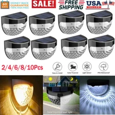 Solar 6 LED Light Outdoor Wall Street Lamps Garden Waterproof Fence Yard Decor