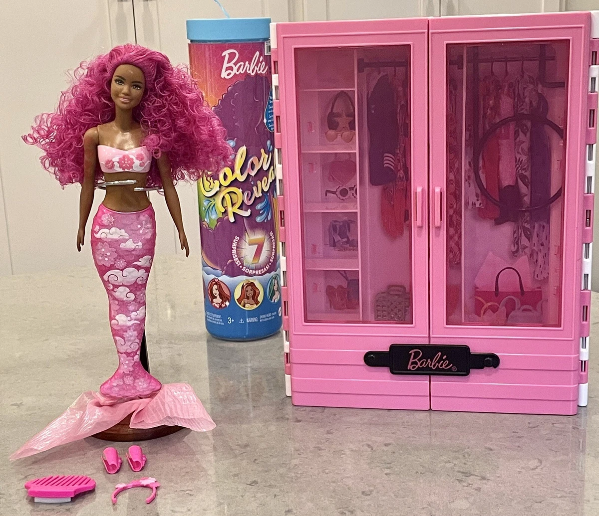  Barbie Dolls and Accessories, Color Reveal Doll