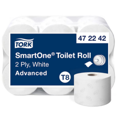 Tork 472242 SmartOne Toilettenpapier T8 2-lagig 6 Rollen à 1150 Blatt Weiß