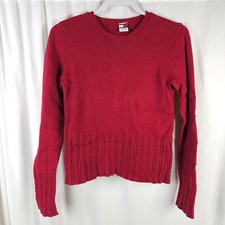 Tommy Hilfiger Youth Large Red Lambswool Crew Neck Sweater Pullover