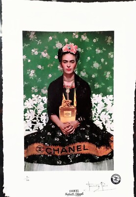 Frida Kahlo, Gabrielle Chanel Paris Ltd. Edition 22'x15'x Signed Fairchild Paris