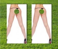 Butt Sexy Butthole Woman Thong Decal Toss Bag Laminated Wrap Game Cornhole Board
