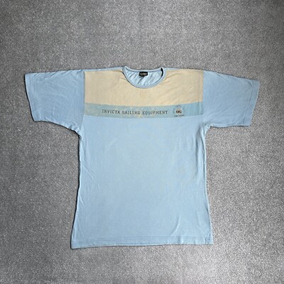 INVICTA Herren Vintage T-Shirt Medium Regular Fit Logo Classic Retro 5614 Blau