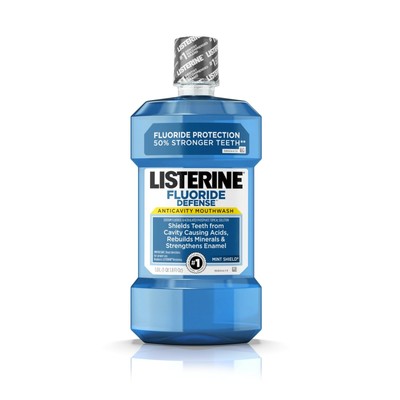 Listerine fluoride defense anticavity mouthwash mint shield (312547306751)