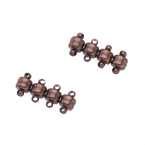100Sets Oval Red Copper Brass Magnetic Clasps Jewelry Findings 11x7mm Hole 1.5mm - Picture 3 of 8
