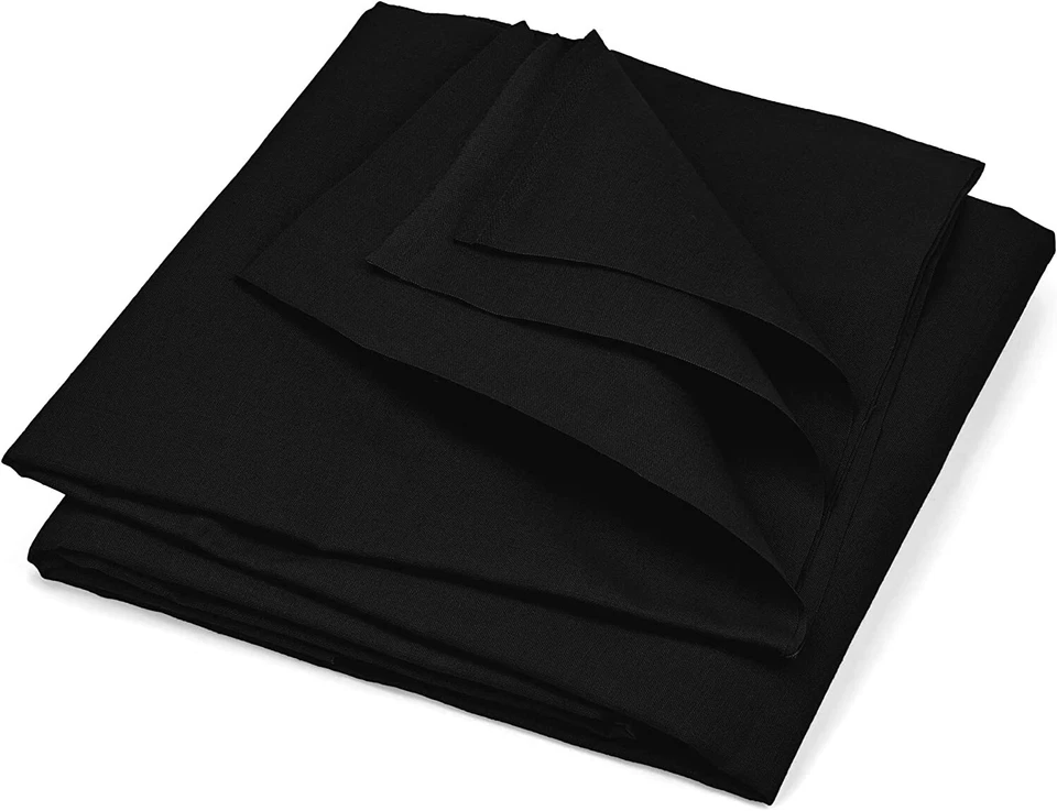 Stoff Meterware: 1 m Baumwollstoff,  100 % Baumwolle, schwarz, 155 cm breit - Bild 2 von 4