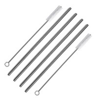 4X Edelstahl Strohhalm 22Cm Inkl. ReinigungsbüRste | Trinkhalme Wiederverwendbar