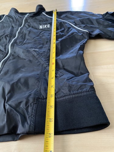 VINTAGE Nike Spell Out Track Jacket Zip Windbreaker 90's Black Youth Sz M (8-10) - Picture 10 of 11