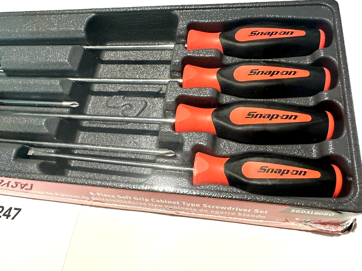 SNAP ON SGDXL80B O 8pc Soft Grip Cabinet Type Screwdriver Extra