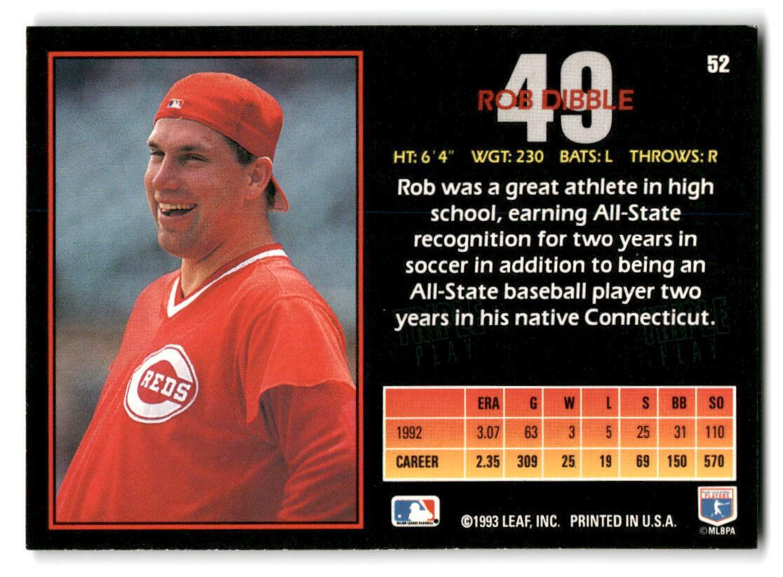Rob Dibble 1993 Triple Play #52 Cincinnati Reds BASEBALL | eBay