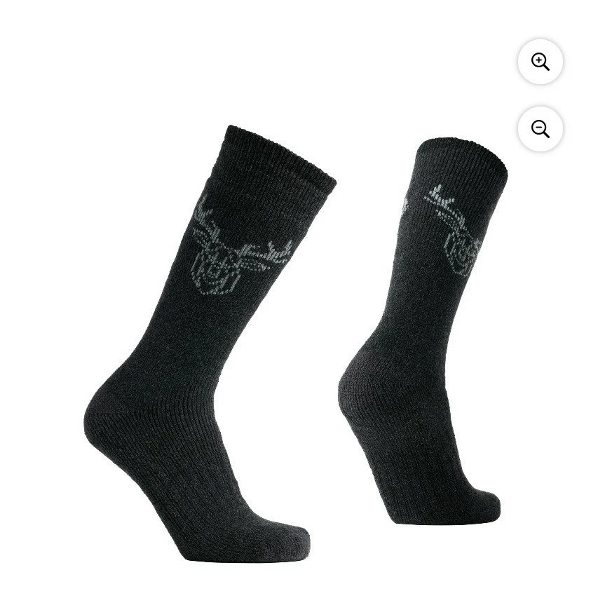 Polar Heat Nanuuq Mens 3 Pack Wool Thermal Crew Socks Charcoal Gray Size 7-12