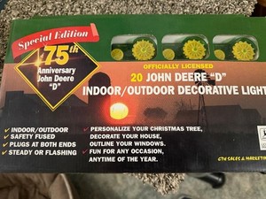 JOHN DEERE 'D' PATIO CHRISTMAS DECORATIVE LIGHTS 20 PCS NEW IN BOX