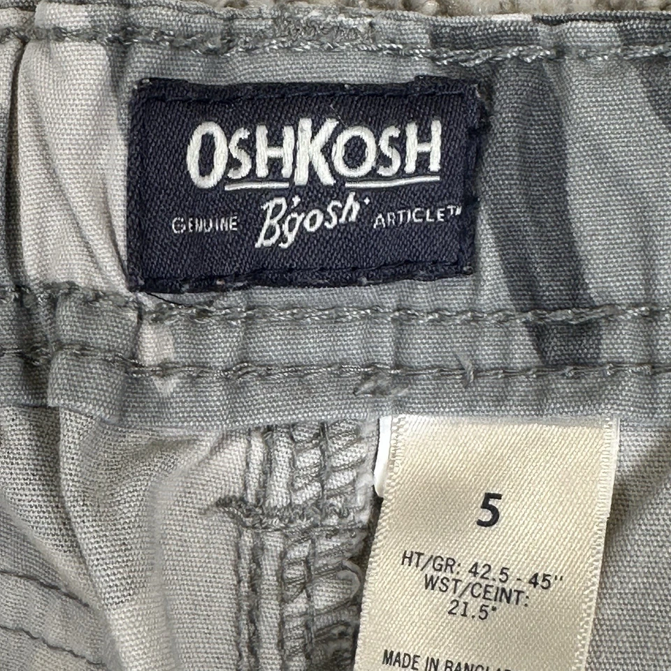 OshKosh Boy's Gray Camouflage Denim Cargo Shorts 5 Adjustable Waist - Image 2 of 4
