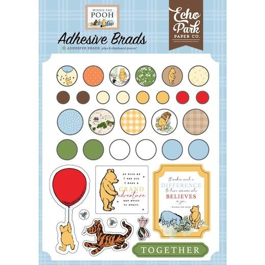 Echo Park Winnie the Pooh Adhesive Brads 34pcs