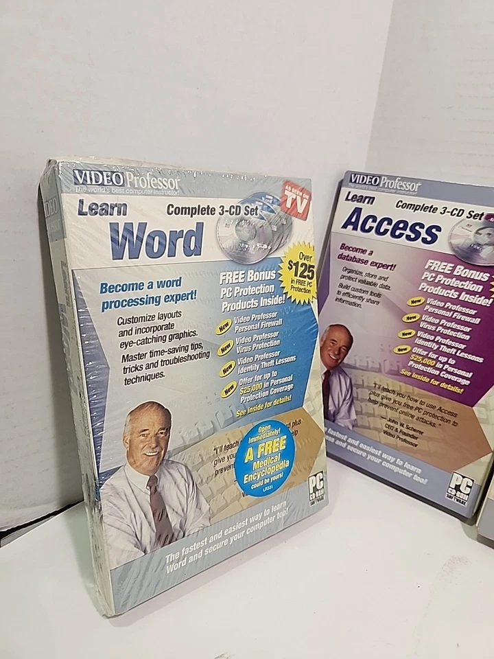 Word, Access, Excel, Outlook, Windows Software Video Professor 3-CD Disc (PC) - Image 2 of 4