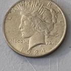 1924 P Peace Dollar $1 Silver Coin Circulated Business Strike 0.9 Fineness