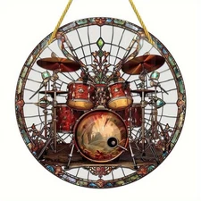 Artistic Acrylic Drum Set Wall Hanging Inspired Decor Music Room Home Aesthetic