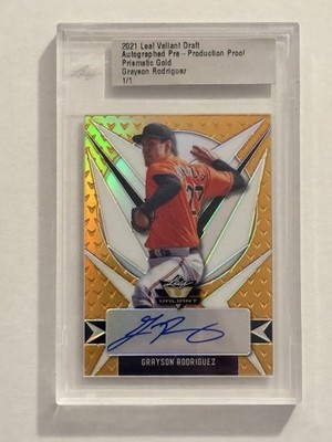 2021 Leaf Valiant Draft G. Rodriguez Prismatic Gold 1/1 Auto Pre-production 