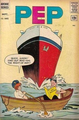 Pep #165 POOR; Archie | low grade - September 1963 Cruise Ship Cover - w/Bag+Boa