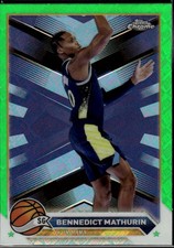 Bennedict Mathurin 2023-24 Topps Chrome Green Logo Refractors Indiana Pacers #76